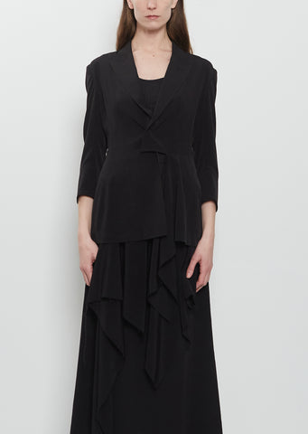 Drape Detail Crepe Jacket