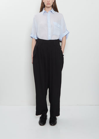 Pleats Wide Twill Pant