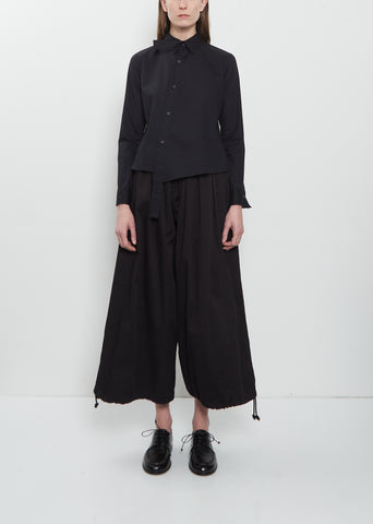 3-Tuck Cotton Wide Pants