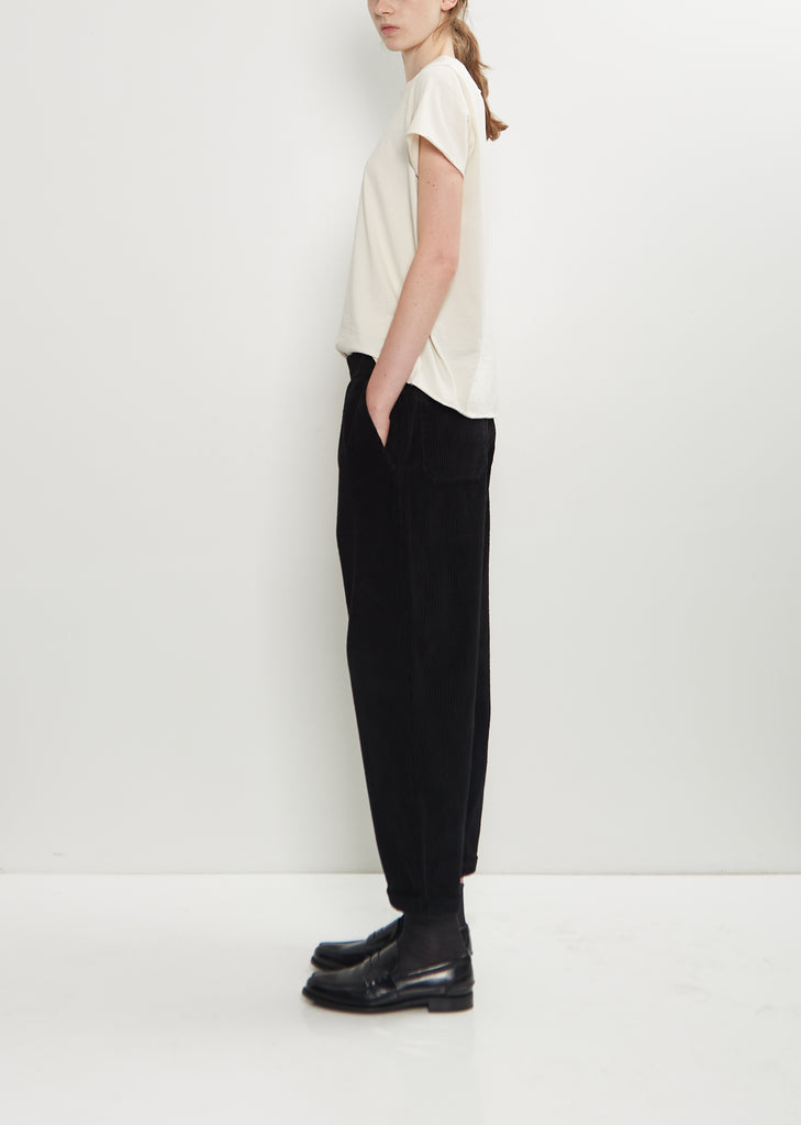 Paride Cotton Velvet Pant — Black