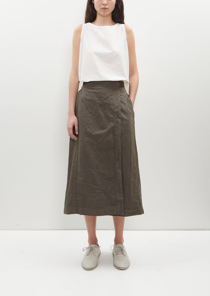 Wrap Cotton Canvas Skirt — Anthracite