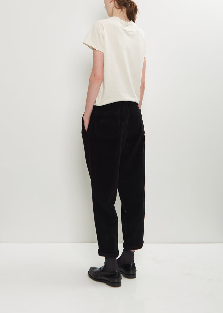 Paride Cotton Velvet Pant — Black