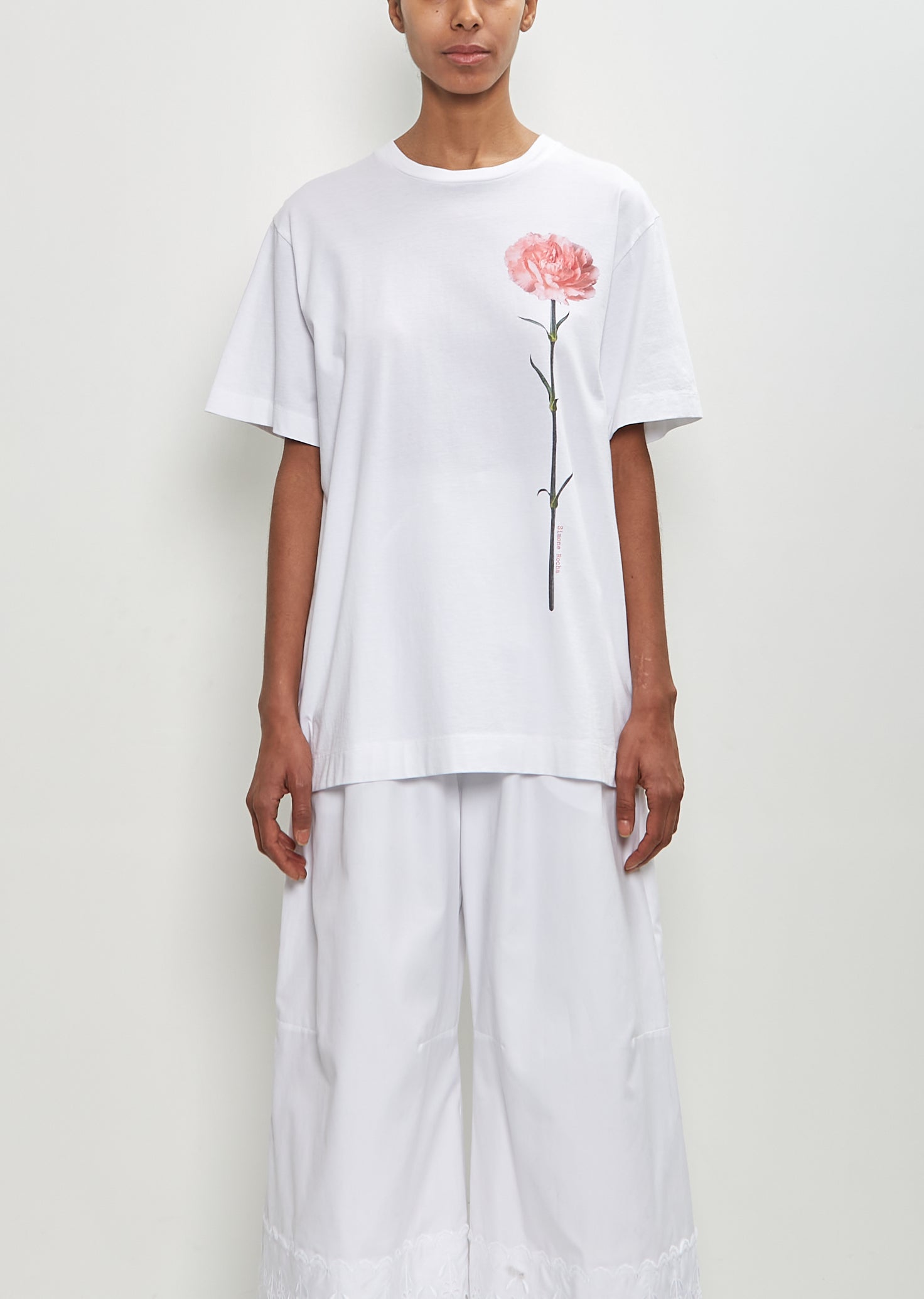 Cotton Carnation Print T-Shirt – La Garçonne