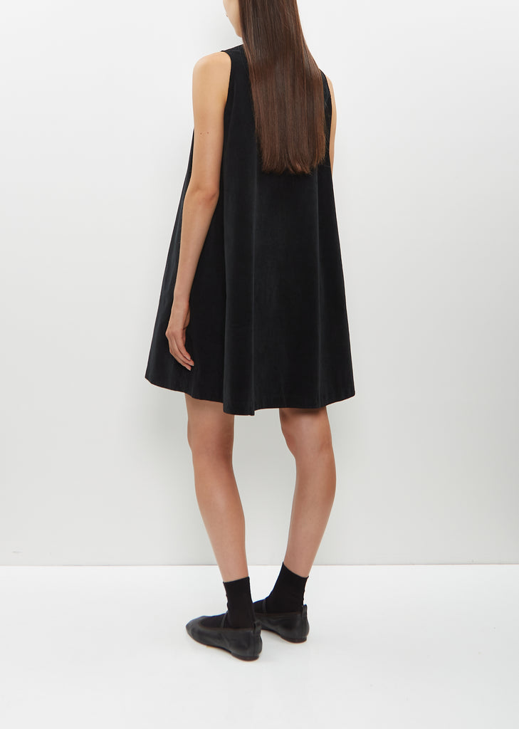 Velvet Sleeveless Dress — Black