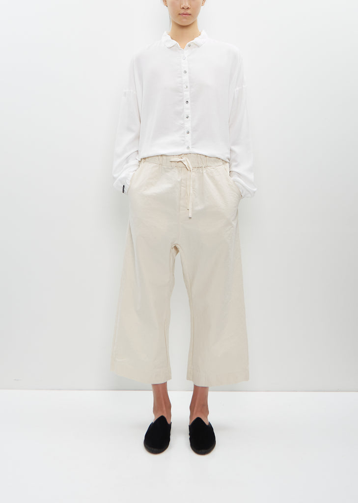 Rigid Cotton Wide & Short Trousers