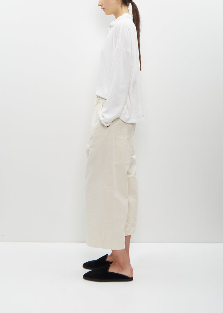 Rigid Cotton Wide & Short Trousers