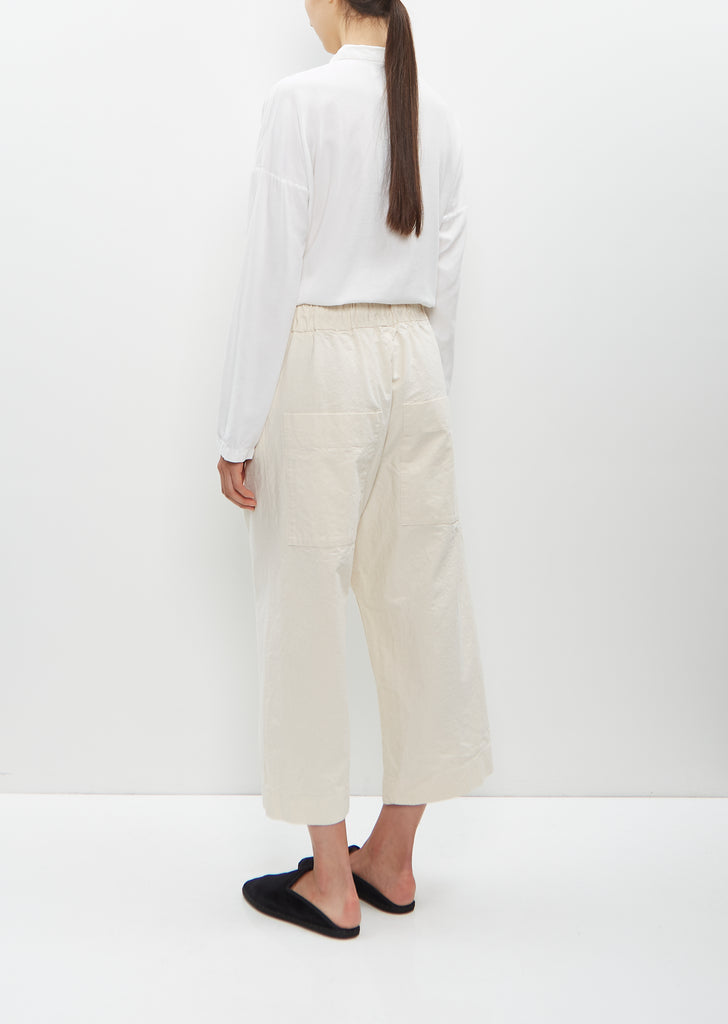 Rigid Cotton Wide & Short Trousers