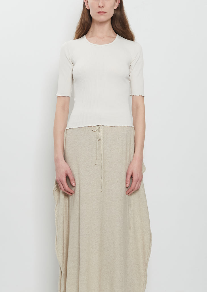 Ruffle Rib Pima Cotton Tee