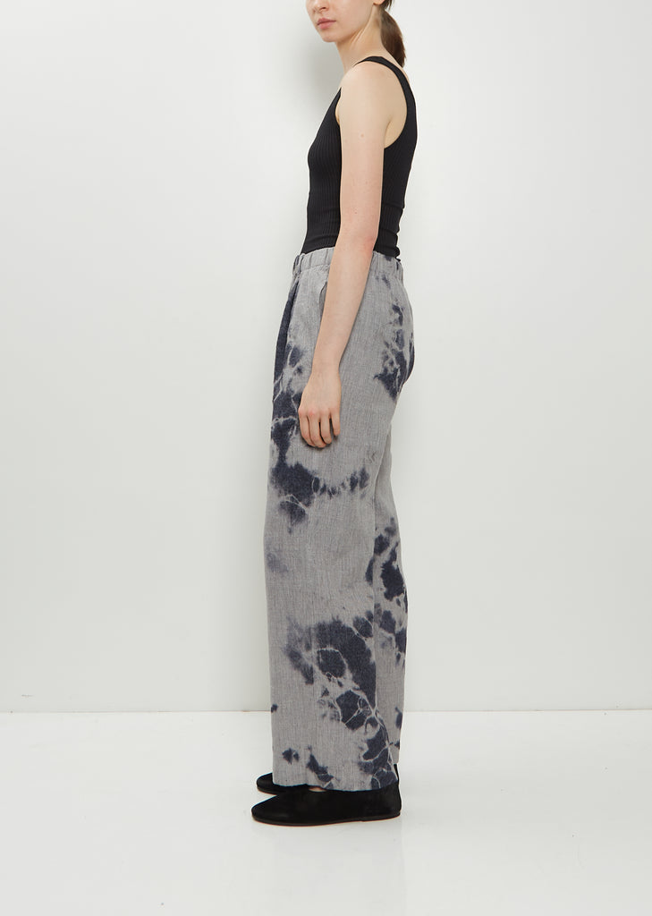 Linen Wool Drawstring Wide Pants