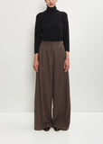 Wool Flannel Full Pants  — Dark Taupe