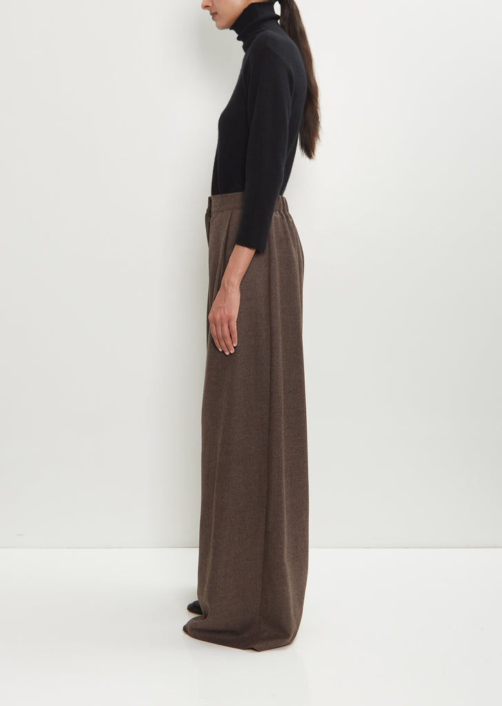 Wool Flannel Full Pants  — Dark Taupe
