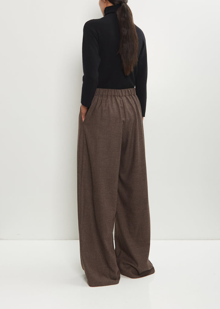 Wool Flannel Full Pants  — Dark Taupe