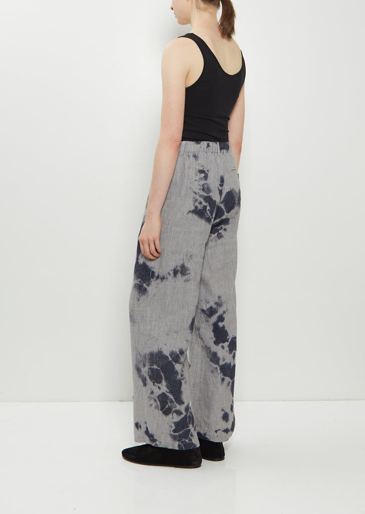 Linen Wool Drawstring Wide Pants