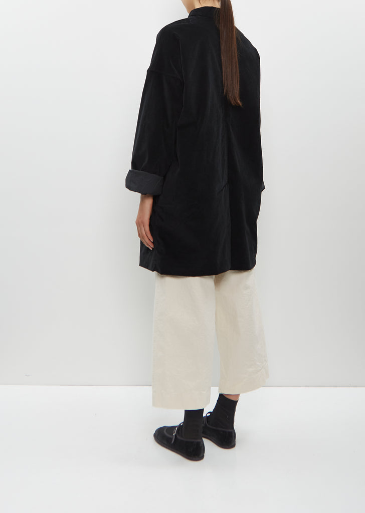 Velvet Long Blazer — Black