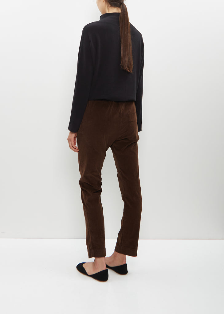 Velvet Slim Trousers — Coffee