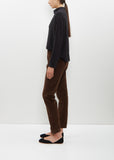 Velvet Slim Trousers — Coffee