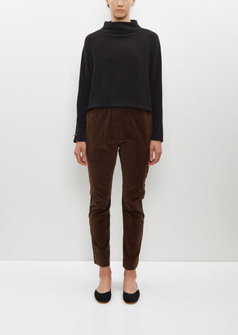 Velvet Slim Trousers — Coffee