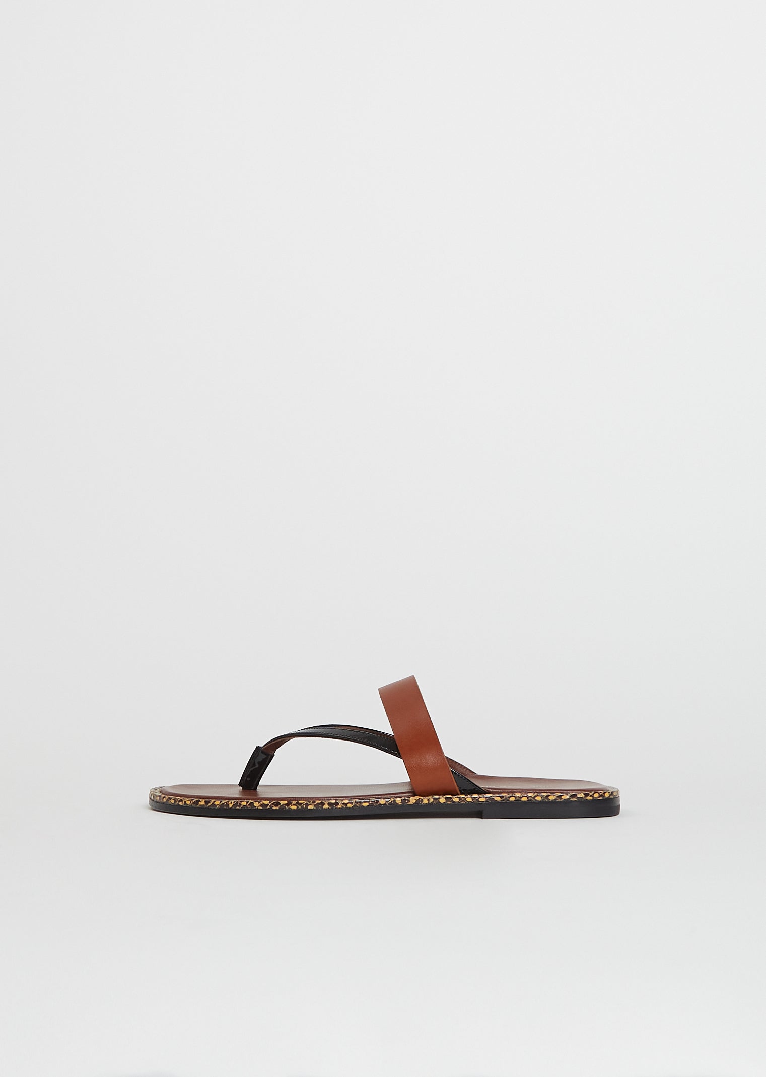 Double Strap Leather Sandal Brown
