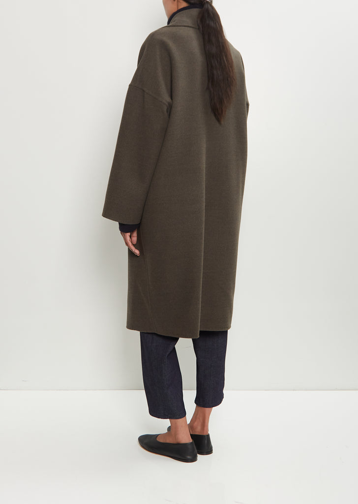 Double Face Felted Wool Oversized Coat — Military