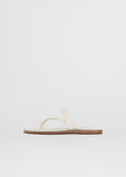 Double Strap Leather Sandal — White