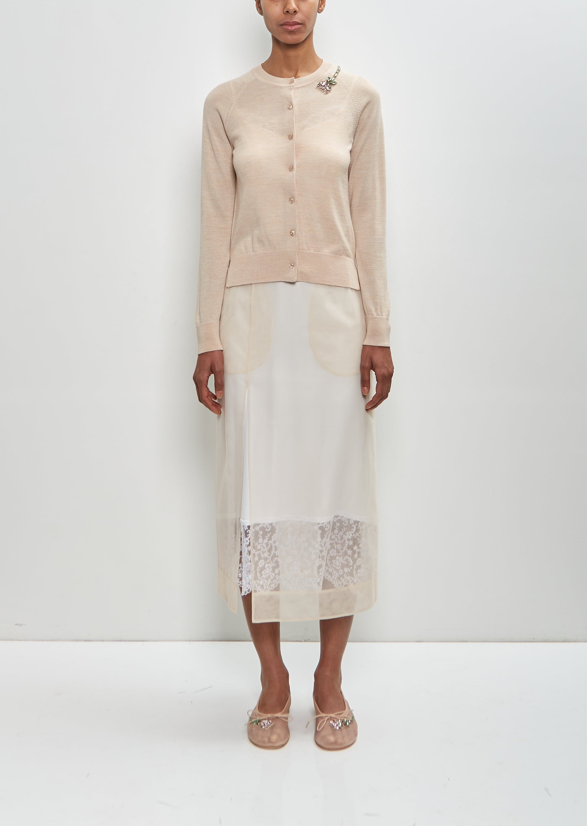 Nylon Sheer Pencil Skirt — Nude – La Garçonne
