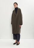 Double Face Felted Wool Oversized Coat — Military