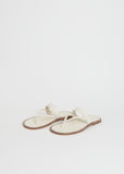 Double Strap Leather Sandal — White