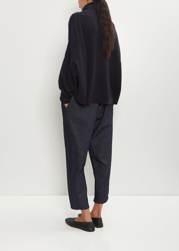 Cashmere Iconic T-Neck Sweater — Midnight