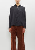 Silk Cotton Short Collar Shirt — Slate