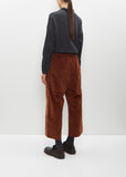 Velvet Wide & Short Trouser — Rust