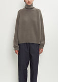 Cashmere Ribbed Raglan T-Neck Sweater