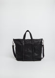 Leather Tote Bag, Small — Black