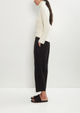 Wool Flannel Carrot Pants — Black
