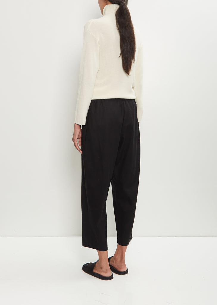 Wool Flannel Carrot Pants — Black