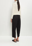 Wool Flannel Carrot Pants — Black