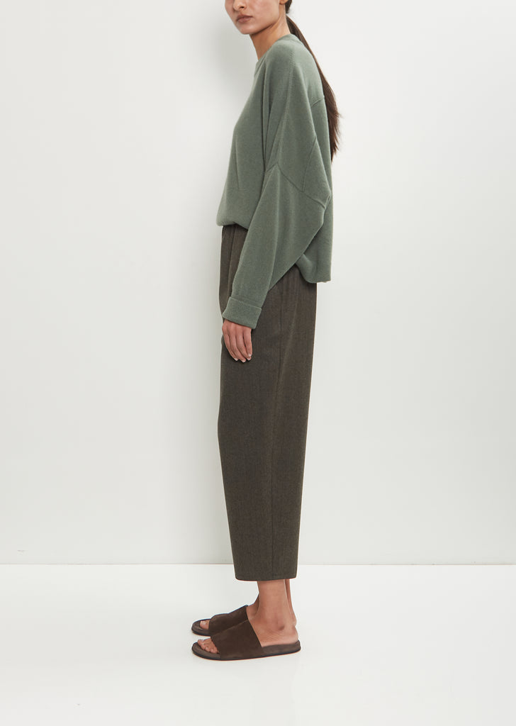 Wool Flannel Carrot Pants — Loden
