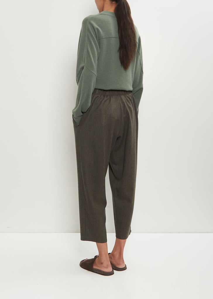 Wool Flannel Carrot Pants — Loden