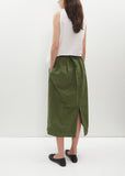Wrap Cotton Canvas Skirt — Green