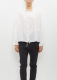 Silk Cotton Short Collar Shirt — Milk