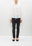 Silk Cotton Short Collar Shirt — Milk