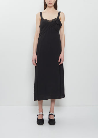 Silk Blend Bow Sash Slip Dress