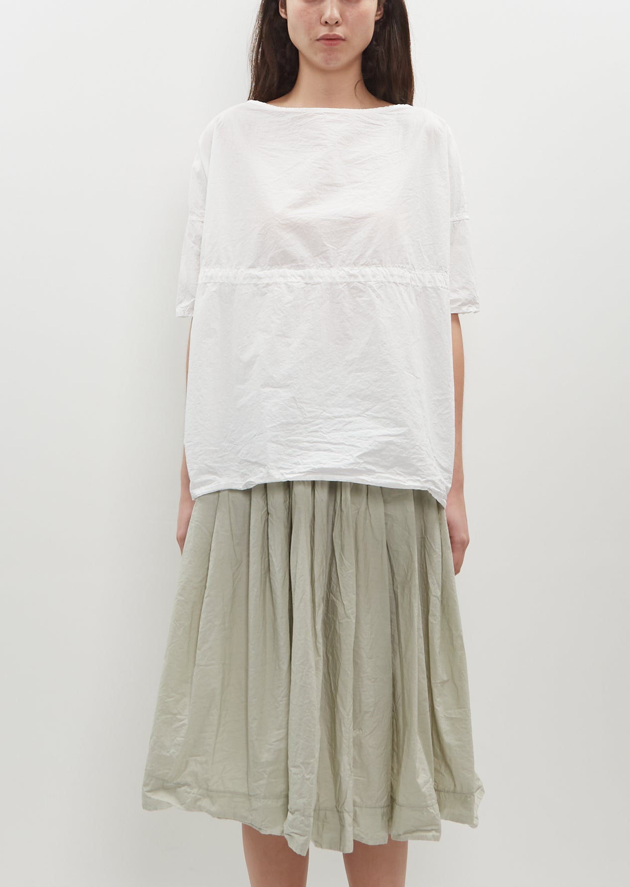 通販 送料無料  Tissue Drawstring Cotton Garçonne La – Milk — T-Shirt Clothing