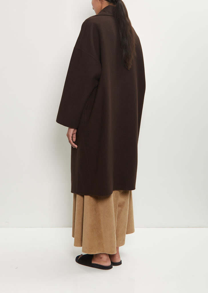 Double Face Felted Wool Oversized Coat  — Ebano