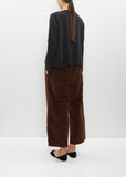 Velvet Wide & Short Trouser — Coffee