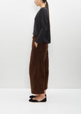 Velvet Wide & Short Trouser — Coffee