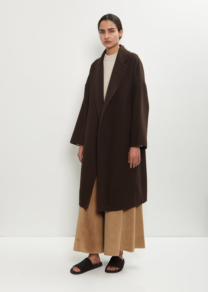 Double Face Felted Wool Oversized Coat  — Ebano
