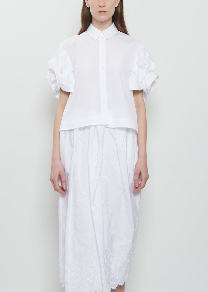 Rose Puff Sleeve Cotton Shirt