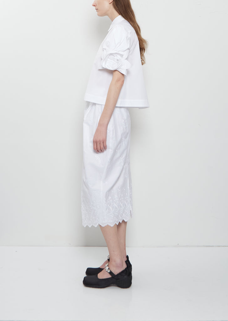 Rose Puff Sleeve Cotton Shirt