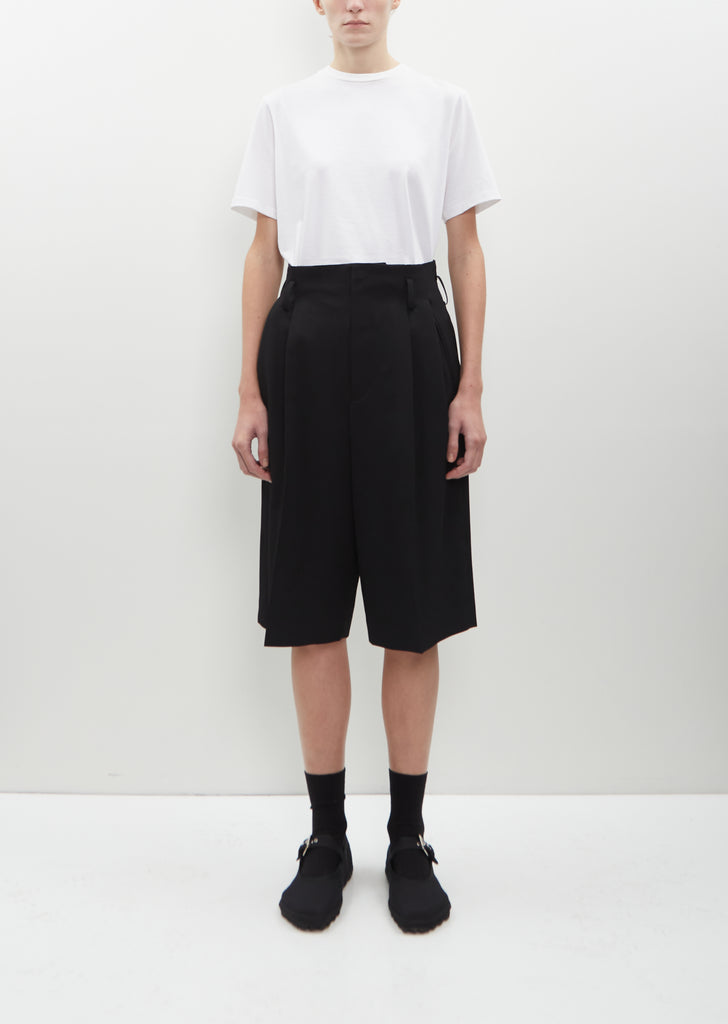 Pleated Wool Shorts