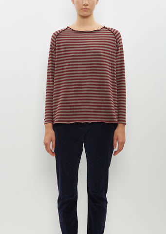 Raglan Riga Stripe Sweater — Red